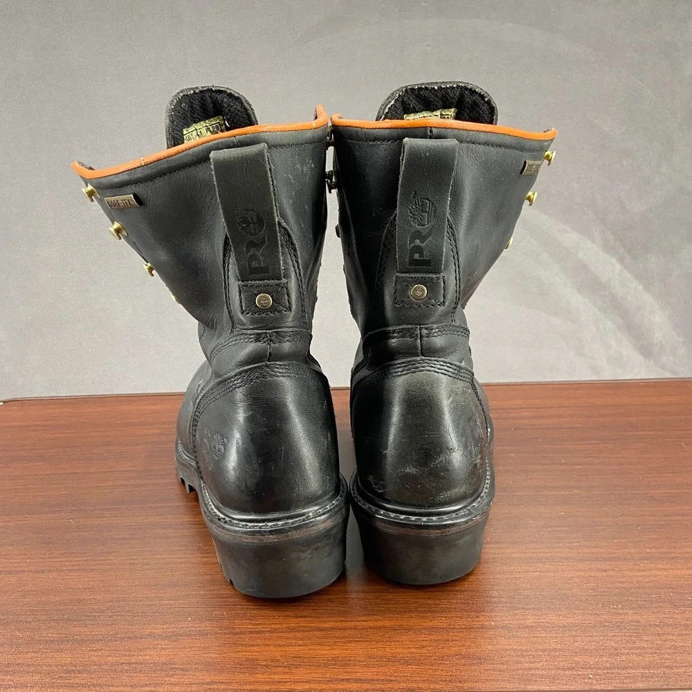 Timberland Pro Gore-Tex Mens US 9 M Work Boot Black Leather Steel Toe Combat